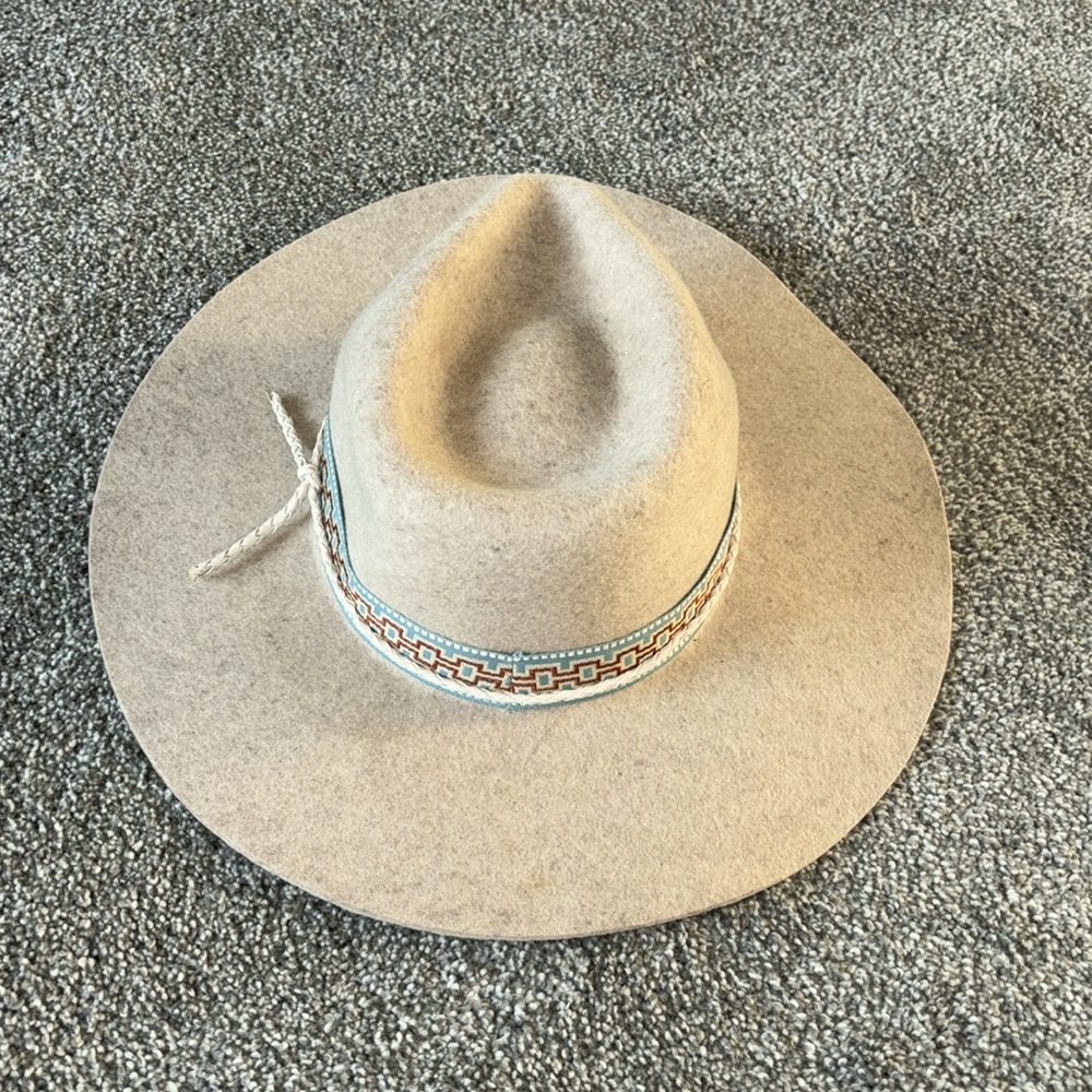 AMERICAN HAT MAKERS Maldives Moon Wide Brim Felt Fedora Size Small 55cm - Picture 6 of 14